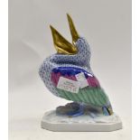 A Herend porcelain model of a pelican 22 cms in height