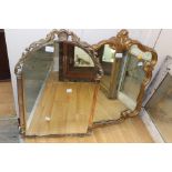 Two gilt framed wall mirrors,