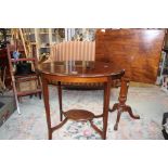 Victorian mahogany small rectangular tilt top table along with an oval Edwardian occasional table