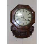 A Victorian mahogany eight day fusee drop dial wall clock, circa 1865 by Allsopp & Burton,