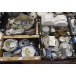 Four boxes of ceramics; 19th Century and later; Worcester; plates; tea ware; collectors plates;