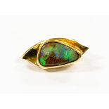 An 18 ct gold black opal set brooch