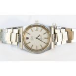 A Gents vintage Omega Seamaster electronic F 300 Hz steel bracelet watch,