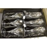 Rockingham crystal bozed suite of six wine glasses,