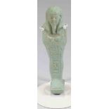 Egyptian Faience Shabti for Pa-di-Kemen-per-sa Late Period, XXVI Dynasty, 664-525 B.C. Pa-dit-