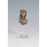 Egyptian Faience Shabti Third Intermediate Period, Circa 900 BC. An upper faience section of a