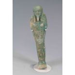 Egyptian Faience Shabti for Ipethemetes Late Dynastic Period, C. 600-300 BC. A large blue-green