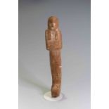 Egyptian Wooden Shabti New Kingdom, C. 1550 – 1070 B.C.   The figure is depicted in mummiform,