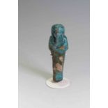 Egyptian Cachette Bright Blue Faience Shabti Cache I/II, Third Intermediate Period, Circa 900 BC.