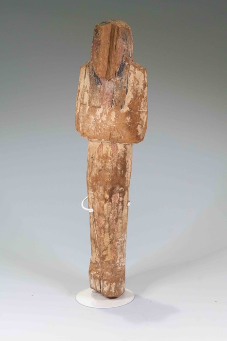 Egyptian Wood Shabti New Kingdom, 19 Dynasty, Circa 1292-1189 B.C. A carved wooden figure in the