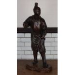 **REOFFER IN APR LONDON 500/1000**A Japanese carved wooden figure (20th Century) of Jian, standing