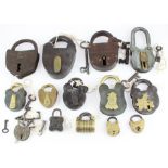 A collection of various 19th century Padlocks, to include GW Sturgess, Juett & Cain Brewers Quay,