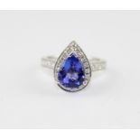 **VENDOR COLLECTED THE LOT ON 14/02/19**An 18ct. white gold, tanzanite and diamond dress ring,