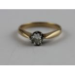 **VENDOR COLLECTED THE LOT ON 14/02/19**A 14ct. yellow gold and solitaire diamond dress ring, claw