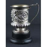 A George IV silver christening mug, by Charles Fox I, assayed London 1821, of circular form,