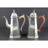 **REOFFER IN APR LONDON 250/350**A silver coffee pot and hot water pot set, by Hicklenton &