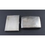 A large silver cigarette case, by William Hair Haseler, assayed Birmingham 1908, of gently curved