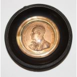 Lord Byron (1788-1824), framed and glazed bronze impression of a memorial medal, 1824, by Faulkner