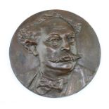 Alexandre Dumas, fils (1824-1895), author and playright, a large circular bronze portrait plaquette,