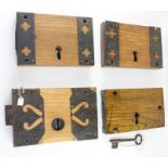 **REOFFER IN APR LONDON 10/20**84 various 19th century antique wooden and iron mounted locks, (one