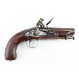 A 19th century Frizzen flintlock pistol, with 4.5 inch octagonal steel barrel with proof marks,