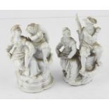 **REOFFER IN APR LONDON 250/350**A pair of 18th century Italian Cozzi porcelain figure groups.