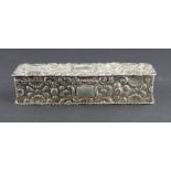 A Victorian silver rectangular dressing table box, by Deakin & Francis Ltd, assayed Birmingham 1895,