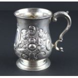 A Victorian silver christening mug, by Frederick Augustus Burridge, assayed London 1899, of circular