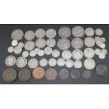 A collection of British silver and copper coins, to include; two 1889 Victoria "Jubilee Head"