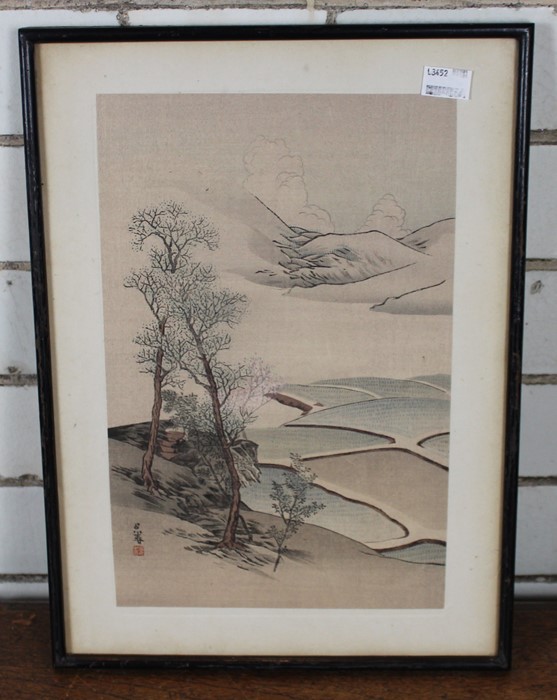 **REOFFER IN APR LONDON 50/80**After Gekki Matsummura (Japanese),'Landscape' a colour print, 31 cm x - Image 2 of 5