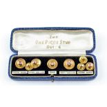 A collection of 9ct. yellow gold studs, eight pieces, all stamped "9ct" (one bent to side), housed