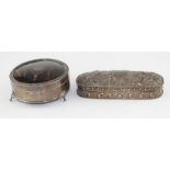 A silver and tortoiseshell circular lidded dressing table box, assayed Sheffield 1915, makers mark