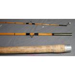 **REOFFER IN APR LONDON 30/50**A Mitre Hardy three piece built cane coarse fishing rod, 11', suction