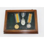 A WWI two medal group comprising 1914-1918 War medal and Victory medal awarded to Pte Britten