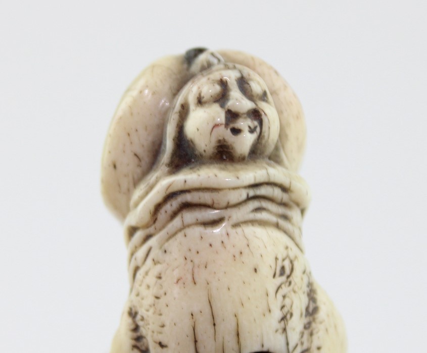 **REOFFER IN APR LONDON 50/80**A Japanese Meiji Period (1868-1912) carved marine ivory 'fertility' - Image 5 of 5
