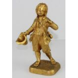 **REOFFER IN APR LONDON 60/80**A 19th century French bronze figure of a young boy, standing