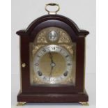 A modern George 111 style Mappin and Webb bracket clock in mahogany case, with engraved dial and