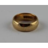 A Gentleman's 18ct. yellow gold band, shank hallmarked for 18 carat gold. (12.9g)