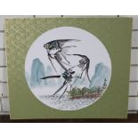 **REOFFER IN APR LONDON 40/60**Wu Xuebin (Chinese) a Study of three Angel Fish, watercolour mount on