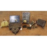 9 assorted antique locks, to include a large 19th french lock with key, other smaller examples