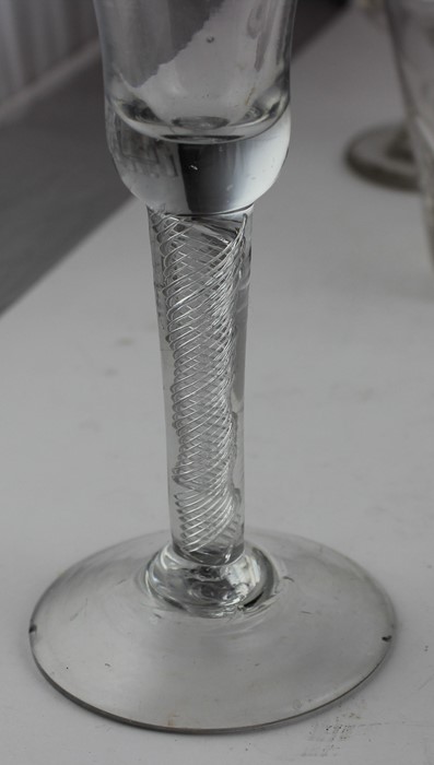 A collection of eighteen 18th, 19th century and later wine glasses to include an air twist stem wine - Image 3 of 3