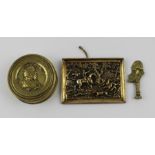 **REOFFER IN APR LONDON 30/50**Charles James Fox (1749-1806), a circular memorial brass box with a