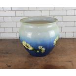 **REOFFER IN APR LONDON 20/30**A Burmantofts Faience pottery jardiniere painted with flowers on a