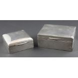 A silver cigarette box, by S Blanckensee & Son Ltd, assayed Birmingham 1922, the square box having