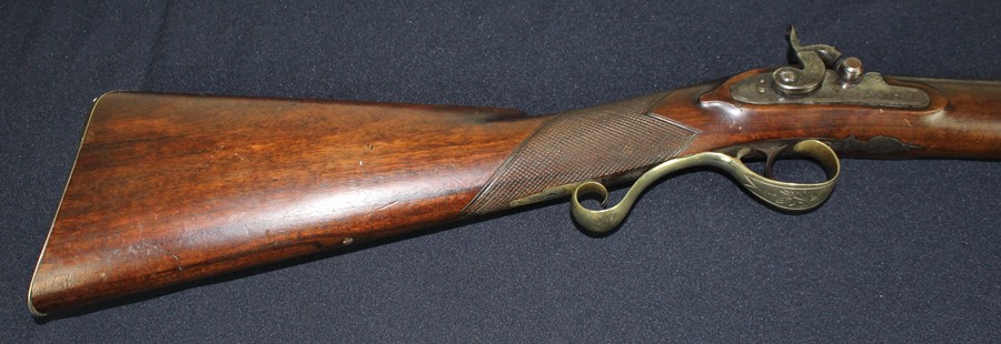 19th century Flintlock rifle by Thatham  Egg, with 24 inch steel barrel  engraved Thatham Egg, - Image 2 of 3