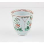 19th century Chinese Famille Verte porcelain tea bowl, in typical palette decorated with four floral