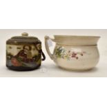 Victorian chamber pot and Japanese biscuit barrel