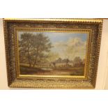 Two late 19th Century early 20th Century oils on board windmill and country scenes