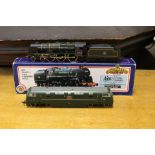 Bachmann "OO" gauge locomotive, BR Class 4, 4-6-0 with Tender, boxed, along with Airfix 4-6-0,