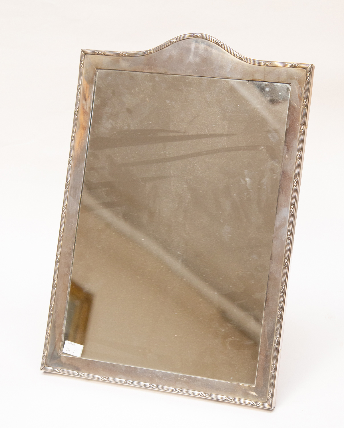 Edwardian silver plated toilet mirror 33cm x 47.